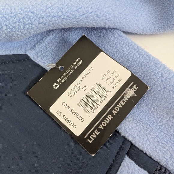 NWT Eddie Bauer Jacket Fleece Colour Block Sweater Zipup Long Sleeve Warm - Picture 4 of 8